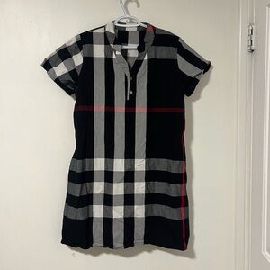 Plaid Black and Gray Short Sleeve Dress